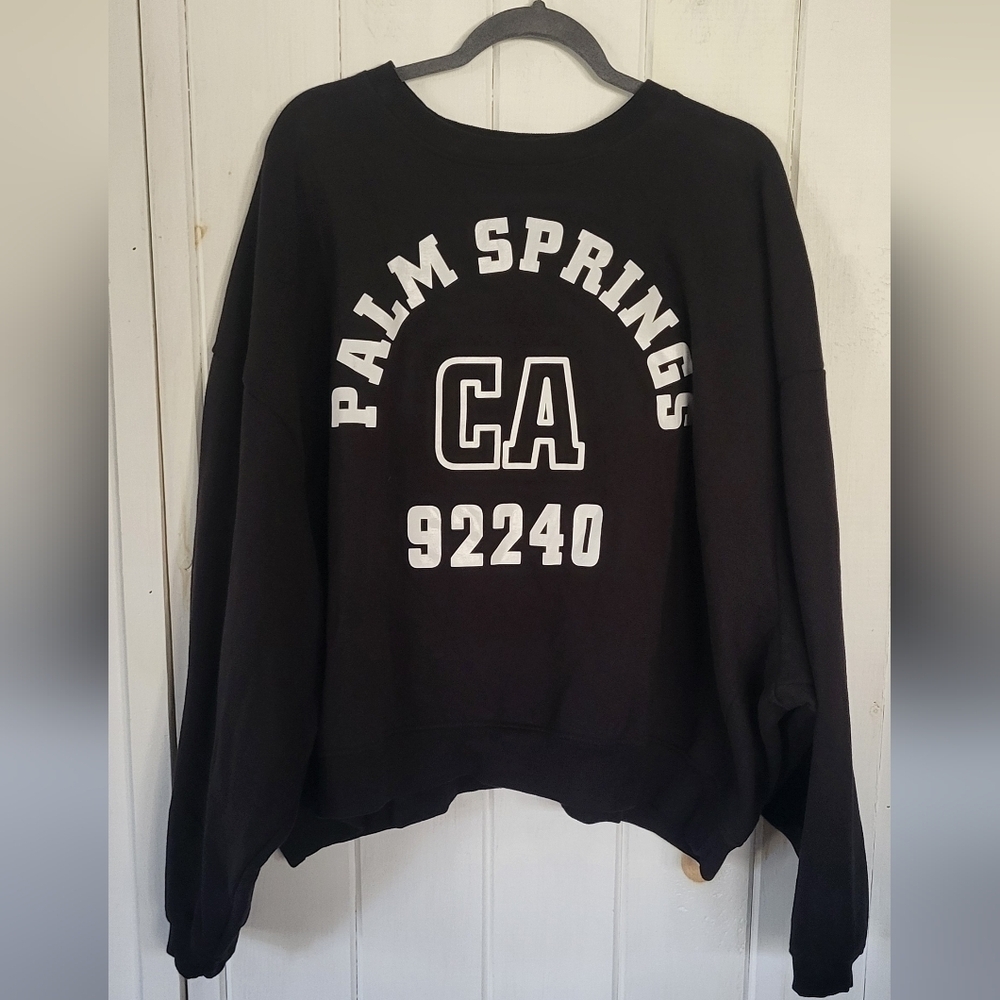 Palm Springs CA Jersey Crop Boxy Comfy Sweatshirt